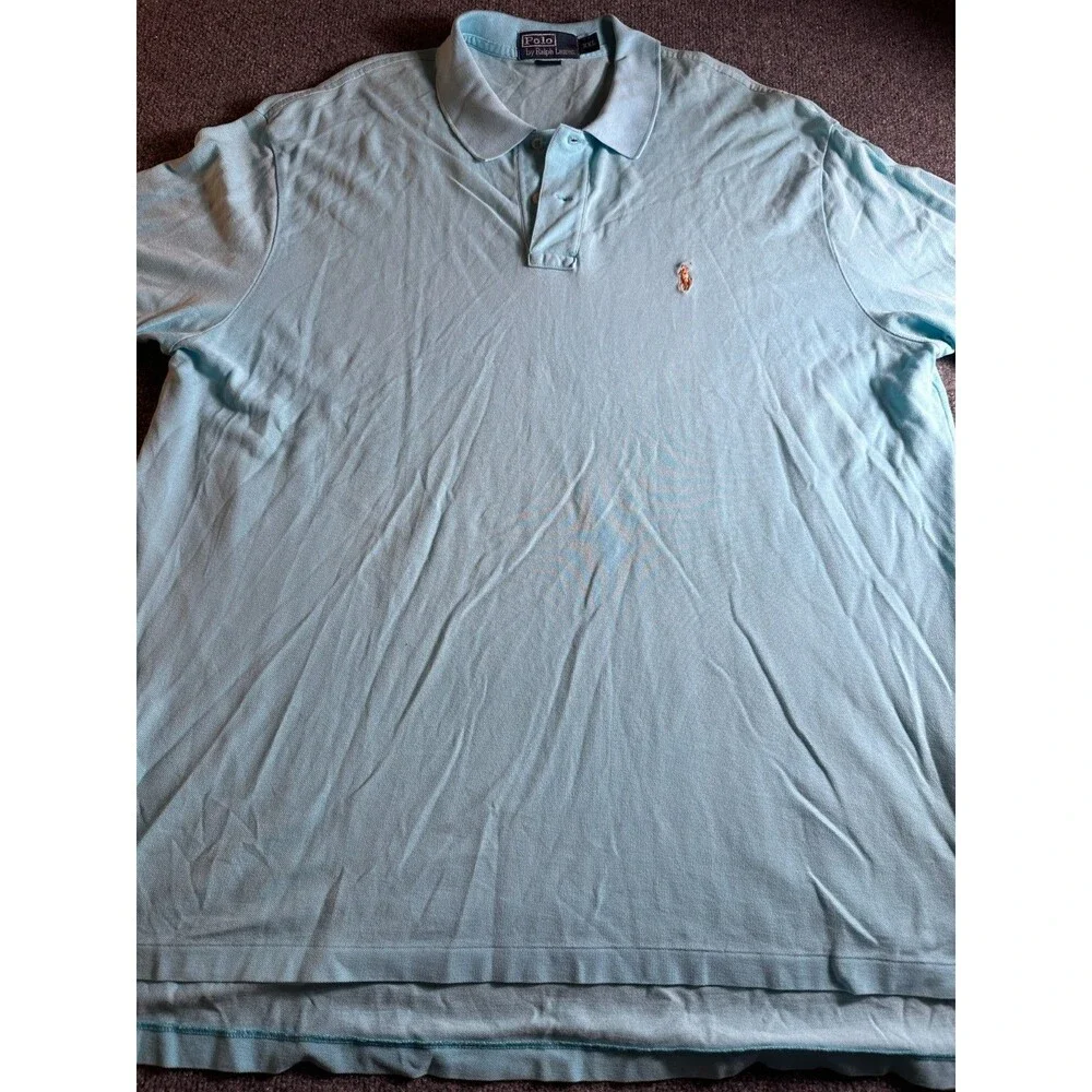 Polo By Ralph Lauren Blue Shirt Mens Cuffed Sleeve XXL